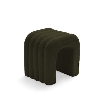Tabouret rembourré en tissu bouclette- MUI DRAWER