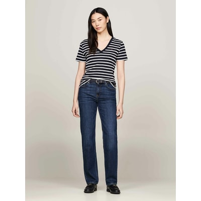T-shirt com decote em V, mangas curtas TOMMY HILFIGER