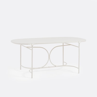 Mesa de jardim oval, metal e aço, LACOMO LA REDOUTE INTERIEURS
