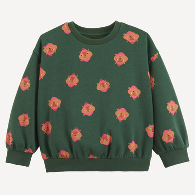 Sweater met ronde hals, dierenprint, van molton LA REDOUTE COLLECTIONS