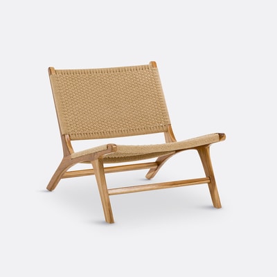 Fauteuil lounge teck et corde tressée, Amanda LA REDOUTE INTERIEURS