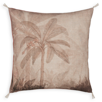 Housse de coussin carré palmiers lin/coton, Manali AM.PM