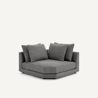 Canapé d'angle modulable en coton et lin, TIBERIO AM.PM