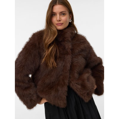Korte jas van donzig, langharig materiaal VERO MODA