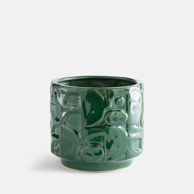 Cache-pot en céramique reliéfée, diamètre 21 cm, KYRIA LA REDOUTE INTERIEURS