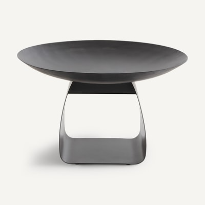 Brasero d'extérieur en métal fer avec range-bûches, BRAZEO AM.PM