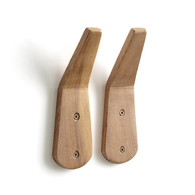 Confezione da 2 ganci in legno olmo massello, Yotaka AM.PM
