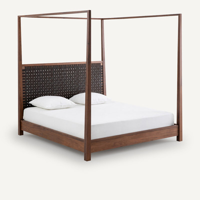 Cama de dossel, em nogueira maciça, com estrado, Gilmour AM.PM
