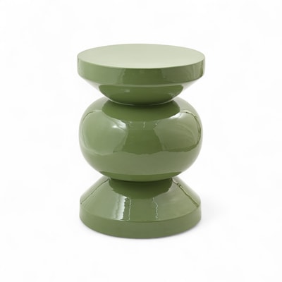 Bout de canapé rond émail vert ZAGO