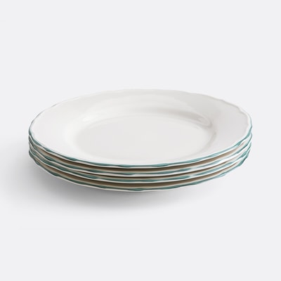 Zestaw 4 porcelanowych talerzy obiadowych Colombe LA REDOUTE INTERIEURS