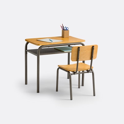 Bureau en stoel in vintage school stijl Buton LA REDOUTE INTERIEURS