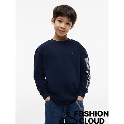 Sweater met lange mouwen, print op de mouw, van fleece TOMMY HILFIGER