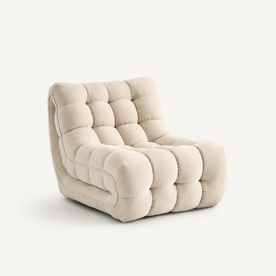 Fauteuil modulable capitonné, en velours, JUD AM.PM