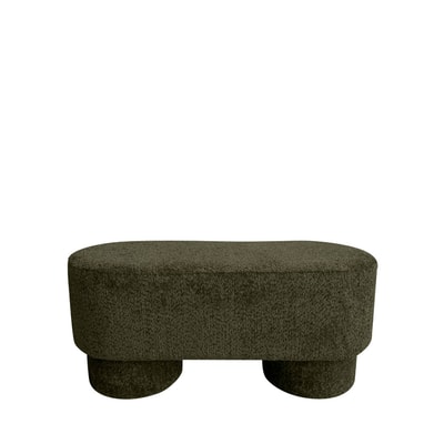 Banc arrondie en tissu bouclette L92cm- ARLO DRAWER