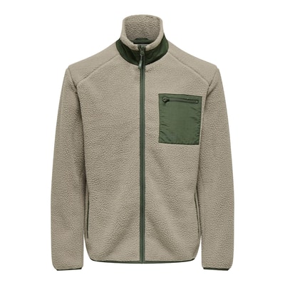 Jasje in fleece met rits en borstzak ONLY & SONS