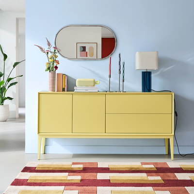 Buffet bas laqué, 2 portes 2 tiroirs, longueur 160 cm, PICKITO LA REDOUTE INTERIEURS