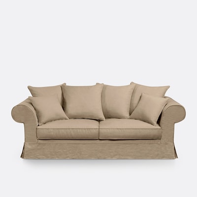 Sofá-cama de 2, 3 ou 4 lugares, capas amovíveis, em linho grosso, ADELIA LA REDOUTE INTERIEURS