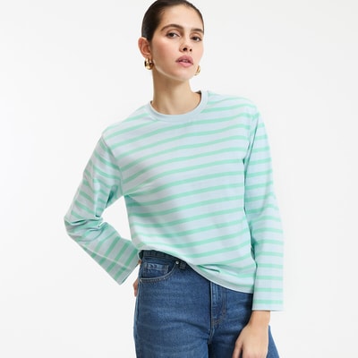 Gestreiftes Langarmshirt mit rundem Ausschnitt LA REDOUTE COLLECTIONS
