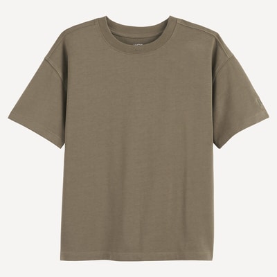 Oversized T-shirt, ronde hals, korte mouwen, geborduurd motief, in zware jersey LA REDOUTE COLLECTIONS