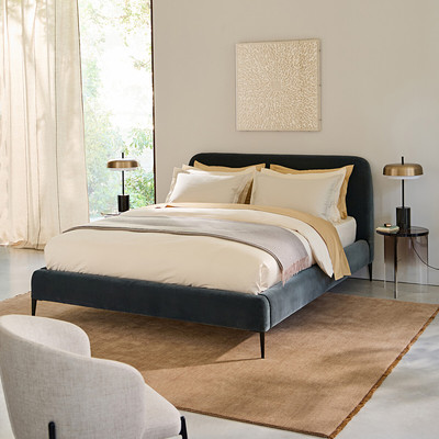 Doppelbett, Samt, Design by E. Gallina, Oscar AM.PM