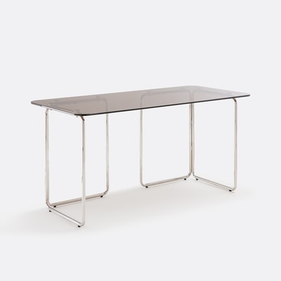 Bureau van glas en verchroomd staal Socer LA REDOUTE INTERIEURS