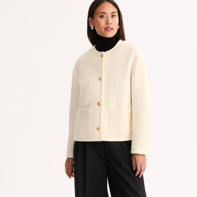 Oversize-Jacke mit Rundhalsausschnitt aus Wollmischung ANNE WEYBURN