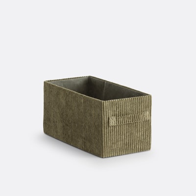 Panier rectangulaire pliable, en velours côtelé, hauteur 15 cm, VELOUDO LA REDOUTE INTERIEURS