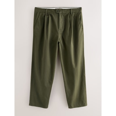 Pantalon chino plissé stretch coupe droite NEXT