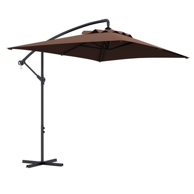 Parasol décalé pour terrasse Polyester Marron OUTSUNNY