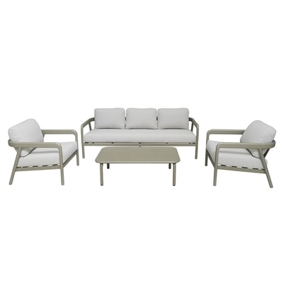 Salon de jardin bas 5p en aluminium Kaki clair LINDOS WILSA GARDEN
