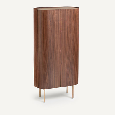 Armoire noyer/cuir, Aslen AM.PM