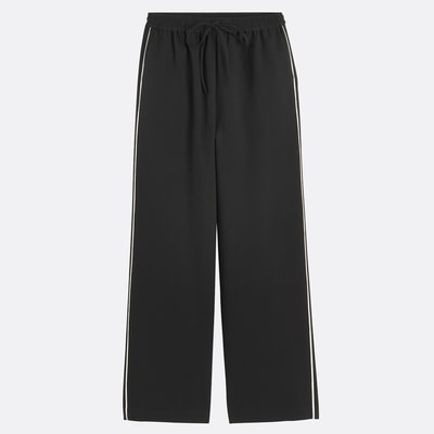 Spodnie z szerokimi nogawkami, wysokim stanem i paskami po bokach LA REDOUTE COLLECTIONS