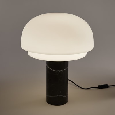 Tafellamp, opaline en marmer, hoogte 43,1 cm, AGATHILDA LA REDOUTE INTERIEURS