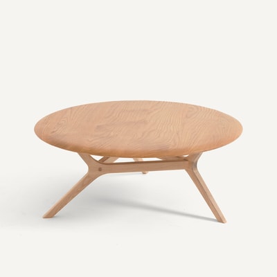 Table basse en chêne massif, diamètre 90 cm, MARICIELO AM.PM