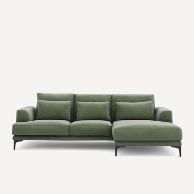 Ecksofa Marsile mit Ecke links, Samt AM.PM