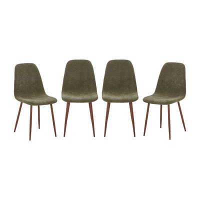 Chaise décor bois teinte noyer et tissu (lot de 4) VERA SWEEEK