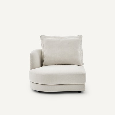 Demi-canapé gauche, arrondi, modulable en toile chinée, TIBERIO AM.PM