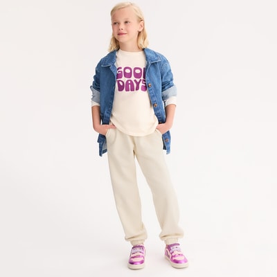 Oversized joggingbroek van zachte en warme fleece LA REDOUTE COLLECTIONS