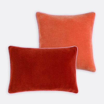 Tweekleurige rechthoekige kussenhoes 60x40 cm, fluweel, GUSALI LA REDOUTE INTERIEURS