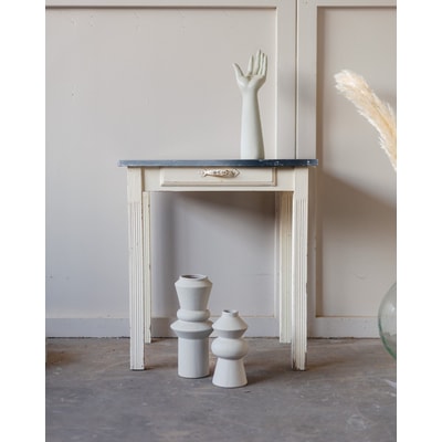 Petite table à manger en zinc Romy N°602 - Bon état DEBONGOUT