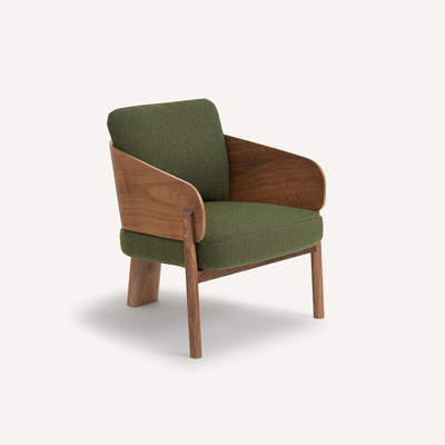 Sessel, Bouclé/Nussbaum, Design by E. Gallina, Marais AM.PM