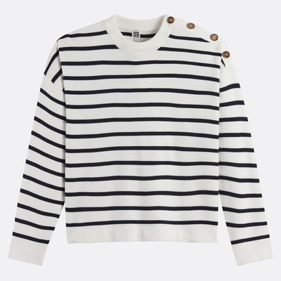 Bretoński sweter/sweter z bawełny w paski LA REDOUTE COLLECTIONS
