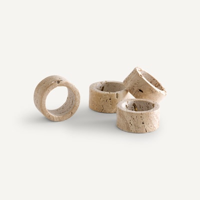 Lot de 4 ronds de serviette en travertin, Trevi AM.PM
