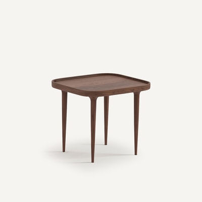 Table basse noyer massif, petit modèle Magosia AM.PM
