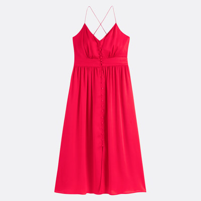 Vloeiende maxi-jurk met fijne schouderbandjes, CALINE SUNCOO