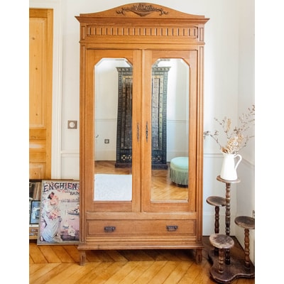 Armoire en chêne massif Art déco Blandine N°364 - Bon état DEBONGOUT