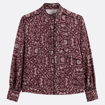 Paisley-printet skjorte med høj hals LA REDOUTE COLLECTIONS