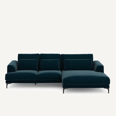 Ecksofa Meridian XL rechts in Samt, MARSILE AM.PM