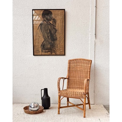 Fauteuil en rotin Ernest N°211 - Bon état DEBONGOUT