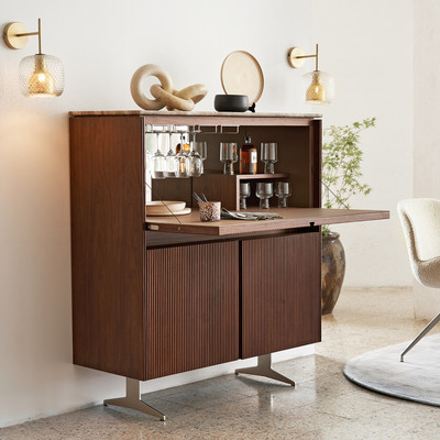 Barschrank Jakto, Nussbaum und Travertin AM.PM